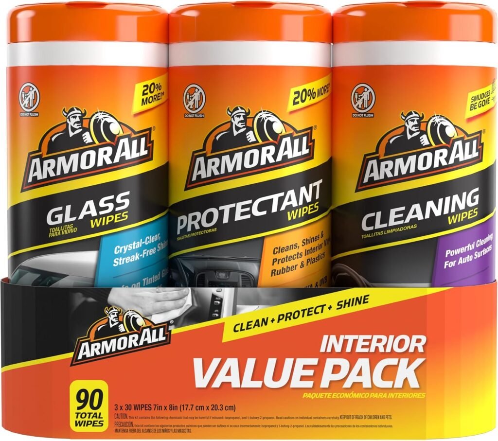 Armor All Protectant, Glass and Cleaning Wipes